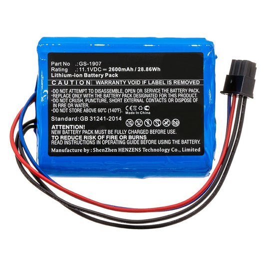 Batteries N Accessories BNA-WB-L8779 Time Clock Battery - Li-ion, 11.1V, 2600mAh, Ultra High Capacity - Replacement for Kronos GS-1907 Battery